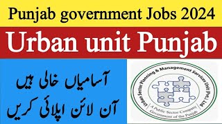 Punjab government Urban unit jobs 2024  Field engineer GIS specialist Jobs in Pakistan [upl. by Amalee328]