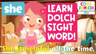 Phonics  Sight Words Songs  Sight Word “she” Level 2B8  by Cool Junior Phonics [upl. by Rebma]