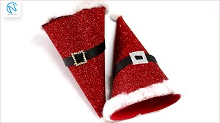 Santa Claus Cap Making With Paper  Christmas Craft 2023  Paper Crafts  Crafts Now [upl. by Annice133]