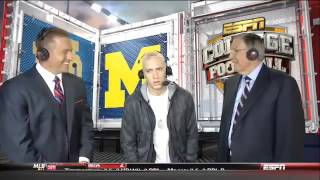 Eminem ESPN Interview  Notre Dame vs Michigan Halftime 2013 MMLP2 [upl. by Morganica]