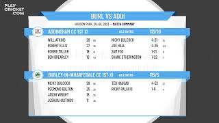 Airedale amp Wharfedale Senior CL  Div 1  BurleyinWharfedale CC 1st XI v Addingham CC 1st XI [upl. by Zsa Zsa]