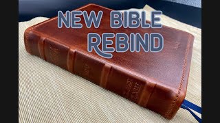 Rebinding A New Bible  Trying some new techniques including dying my own leather [upl. by Icul]