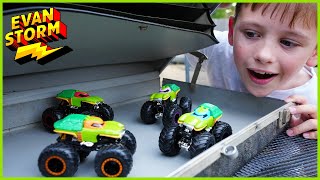 Evan Storm Found Hot Wheels Monster Trucks Inside A Locked Briefcase Exploring Abandoned Tunnel [upl. by Enymsaj]