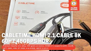 Cabletime Active Optical HDMI 21 Cable 8K 60Hz 48Gbps HDR [upl. by Tor]