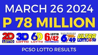 Lotto Result March 26 2024 9pm PCSO [upl. by Lorollas323]