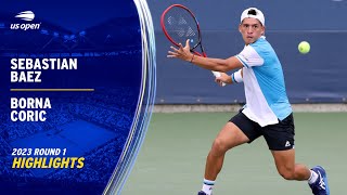 Sebastian Baez vs Borna Coric Highlights  2023 US Open Round 1 [upl. by Aivatal]