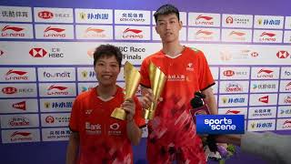 🇨🇳Chinas top seeds Feng YanzheHuang Dongping showed off their golden trophies🏆amp bouquets💐 [upl. by Burd]