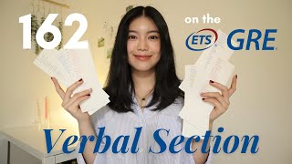 How I Got a 162 on the GRE VERBAL REASONING Section in 2 Months  2024 [upl. by Ladnik]