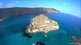 Απογείωση Κανάλι Ελούντας ΣπιναλόνγκαPARAMOTOR flight CRETE [upl. by Lutim817]