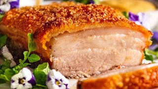 Slow Roasted Pork Belly  Crispy Crackling ultra tender flesh [upl. by Neelyhtak888]