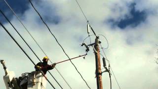 Fuse blows back on lineman [upl. by Dickenson]