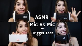 ASMR Mic VS Mic Trigger Test  Trigger Words amp Ear Play [upl. by Elmajian]