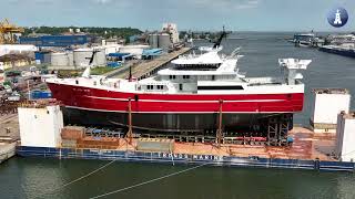 Launching of Gollenes vessel at the Karstensen shipyard in Gdynia [upl. by Llevert279]