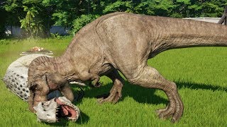 TREX MAX Vs ALL CARNIVORE DINOSAURS  Jurassic World Evolution [upl. by Eelsel]