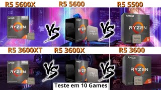 R5 5600X vs R5 5600 vs R5 5500 vs R5 3600XT vs R5 3600X vs R5 3600teste em 10 Games [upl. by Hacker]