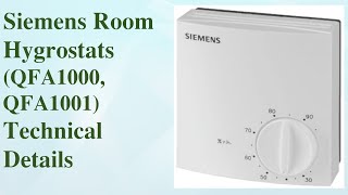 Siemens QFA1000 amp QFA1001 Room Hygrostats hvac  controlsandsystems [upl. by Skiba]