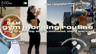 5AM GYM ROUTINE 🎧  how i transformed my body staying motivated gym vlog [upl. by Abocaj]