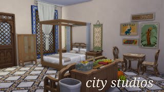 City Scene Studio Apartments  Sims 4 Build [upl. by Notyalc33]