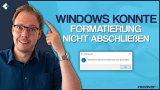 Windows konnte die Formatierung nicht abschließen [upl. by Lowery]