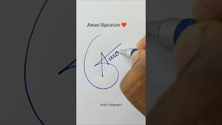 Aman Signature 😵‍💫  Satish Calligraphy signature [upl. by Inoue230]