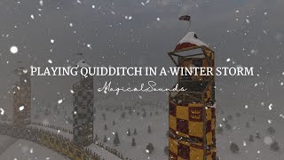 Playing Quidditch in a winter storm Harry Potter and Hogwarts Legacy music and ambiance [upl. by Enajaras]