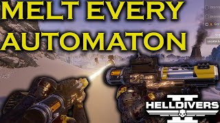 THE LASER CANNON IS THE BEST SUPPORT WEAPON TO MELT THE AUTOMATONS IN HELLDIVERS 2 [upl. by Cryan870]