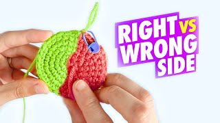 How To Crochet Right Side vs Wrong Side  Beginner Amigurumi Tutorial [upl. by Humfrid263]