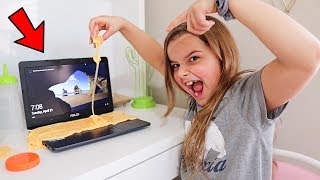 I RUINED My Sisters LAPTOP with Slime Prank  JKrew [upl. by Annaiviv]