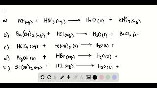 Write the balanced formula equation for the acid–base reactions that occur when the following are mi [upl. by Naejeillib]