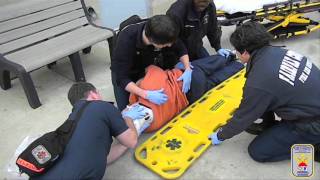 EMS TRAINING  How to apply full spinal immobilization using a backboard [upl. by Cinderella]