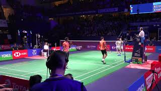 SukamuljoGideon vs RankiReddyShetty semifinals men doubles Yonex France 2018 P5 [upl. by Elvah566]