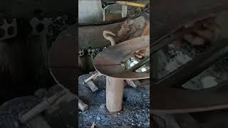 Cutting rusty plough disc to make digger hoe blade shorts short shortvideo shortsvideo diy how [upl. by Sully]