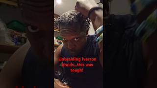 I tried to unbraid my iversonbraids I had to quit braids naturalhair braiding unbraiding [upl. by Angelica]