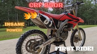 HONDA CRF250R First Impression Ride INSANE POWER [upl. by Humfrey]