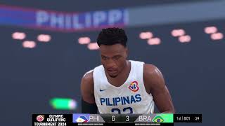 NBA 2K24 Gilas Pilipinas vs Brazil 2024 FIBA Olympic Qualifying Tournament  2K [upl. by Bisset]