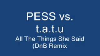 PESS vs tatu All The Things She Said DnB Remix [upl. by Hultgren]