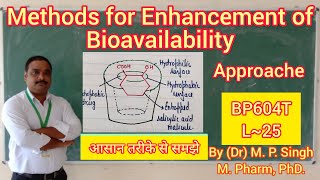 Methods for Enhancement of Bioavailability  Biopharmaceutics amp Pharmacokinetics  BP604T  L25 [upl. by Acenes]