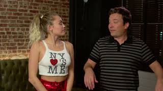 The Tonight Show Starring Jimmy Fallon Miley Week  Jimmy Fallon amp Miley Cyrus Interview [upl. by Aharon]