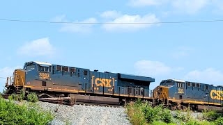 Southbound CSX mixed manifest with midtrain DPU coming off NS Dayton District at Winton Place [upl. by Eilyak]