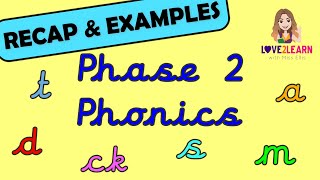 Phonics Phase 2 RECAP with examples with Miss Ellis 💛 phase2sounds [upl. by Nolana]