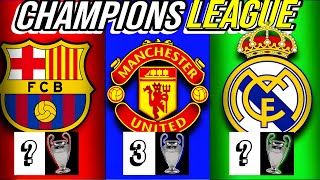 HOW MANY CHAMPIONS LEAGUE CUPS THE CLUB HAS❓❗️  Bomb football quiz 2024 [upl. by Seka]