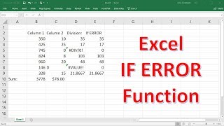 How To Use The IFERROR Function In Excel  The Easy Way [upl. by Yxel]