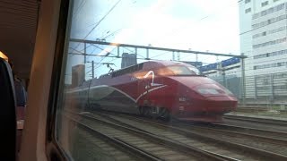 Thalys TGV arriving at Rotterdam Centraal 28612 [upl. by Yarrum916]