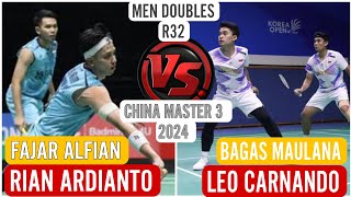 FAJAR ALFIANRIAN ARDIANTO INA VS LEO CARNANDOBAGAS MAULANA INA  R32 CHINA MASTER 2024 [upl. by Adnimra]