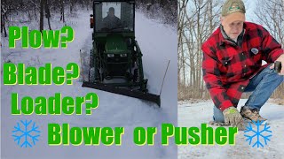 John Deere 1025R Winter Storm Snow Removal Options And Drone Force 1 Is Down RIP [upl. by Garland896]