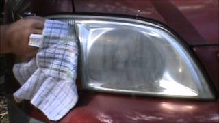 Headlight Restoration  Cleaning Headlights on a 1999 Ford Windstar with Headlight Cleaner [upl. by Salocin]