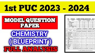 1st PUC CHEMISTRY BLUEPRINT 2024  FULL ANALYSIS karnataka puc board [upl. by Pratte]