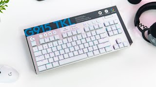 WHITE Logitech G915 TKL Unboxing amp Review [upl. by Ellehcan]