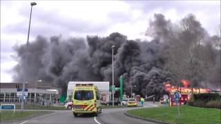 fully involved thrift shop structure fire grote brand kringloopwinkel almere buiten [upl. by Aym]