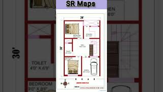 Home Plan  House Plan  20x30 sqfeet House Plan  SR Maps [upl. by Tadashi]